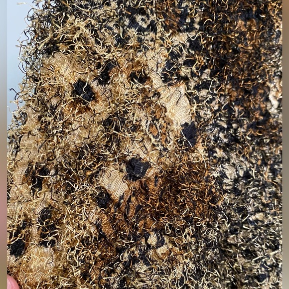 Vintage Cache Fuzzy Animal Pattern Cropped Sweater - Picture 9 of 9